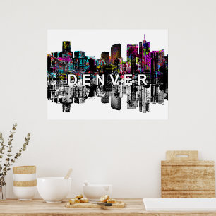 Denver, Colorado in graffiti Poster
