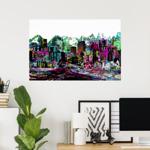 Denver, Colorado in graffiti Poster