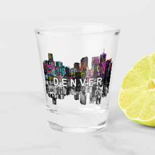 Denver, Colorado in graffiti Shot Glass