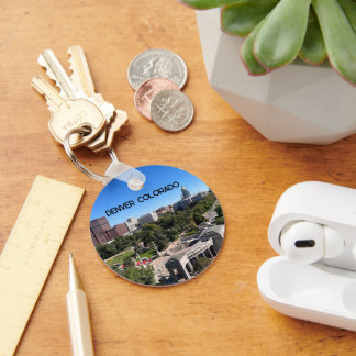 Denver Colorado Landscape Photo Personalize Key Ring