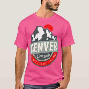 Denver Colorado Mile High City Mountains Sun Logo T-Shirt