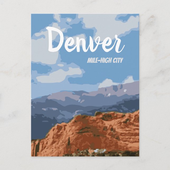 Denver  Colorado Mile-High City Postcard (Front)