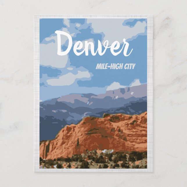 Denver  Colorado Mile-High City Postcard (Front)