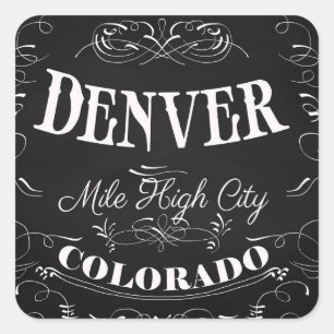Denver, Colorado - Mile High City Square Sticker
