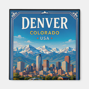 🏔️ Denver Colorado Mountain Vacation Memory Magnet