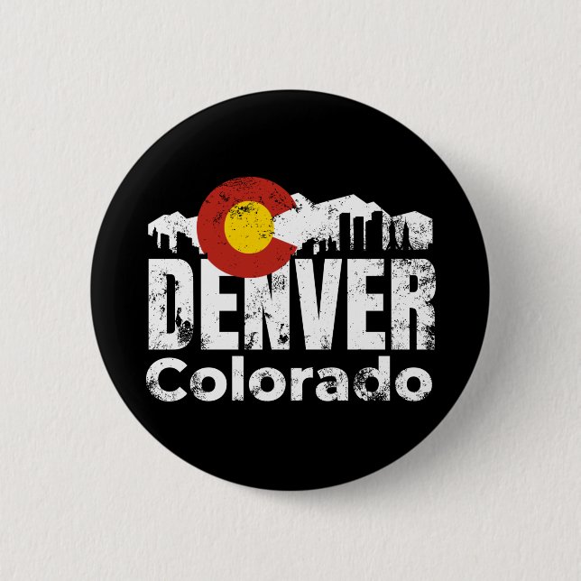 Denver Colorado Mountains 6 Cm Round Badge (Front)