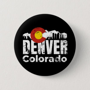 Denver Colorado Mountains 6 Cm Round Badge