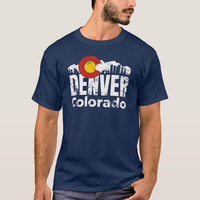 Denver Colorado Mountains T-Shirt (Front)