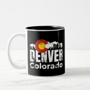 Denver Colorado Mountains Two-Tone Coffee Mug