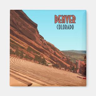 Denver Colorado Red Rocks Vintage Magnet