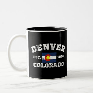 Denver Colorado Retro Vintage Two-Tone Coffee Mug