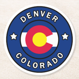 Denver Colorado Round Paper Coaster