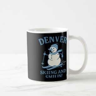Denver Colorado Skiing And Smilin Snowman Coffee Mug