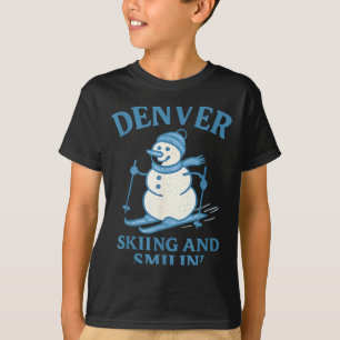 Denver colorado skiing and smilin snowman T-Shirt