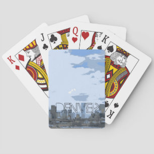Denver Colorado skyline artistic playing cards