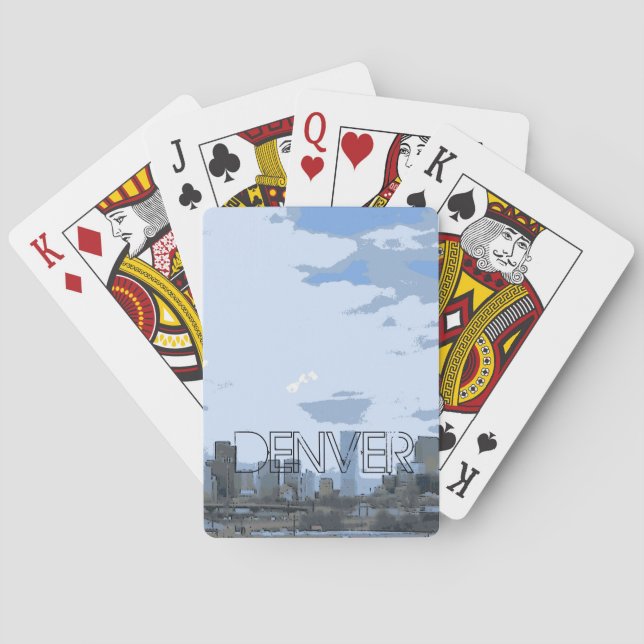Denver Colorado skyline artistic playing cards (Back)