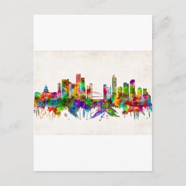 Denver Colorado Skyline Holiday Postcard (Front)