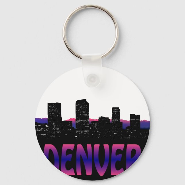 Denver Colorado Skyline Key Ring (Front)