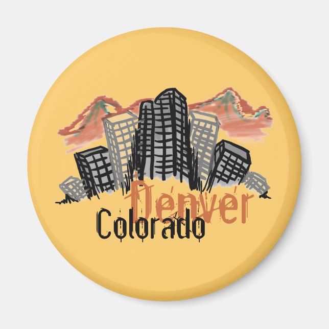 Denver Colorado skyline magnet (Front)