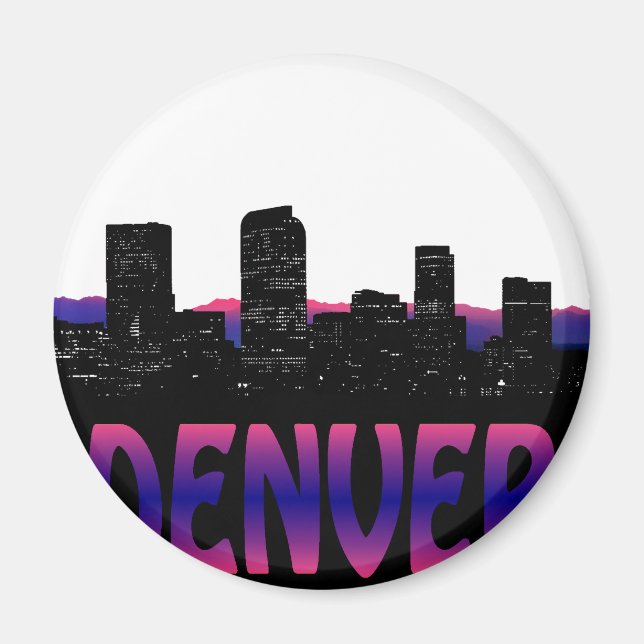 Denver Colorado Skyline Magnet (Front)