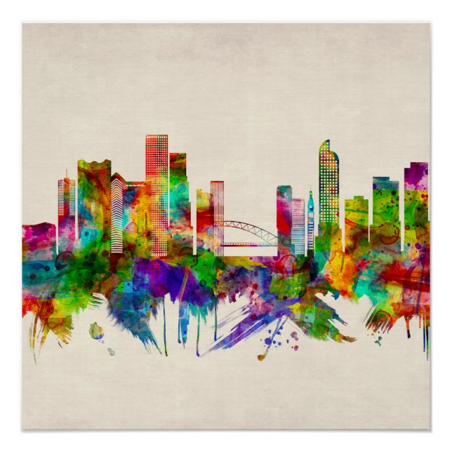 Denver Colorado Skyline Poster (Front)