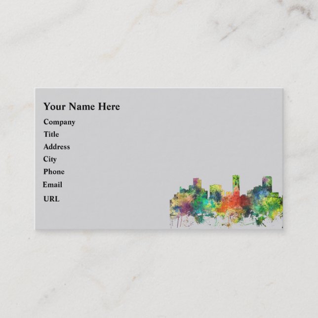 DENVER, COLORADO SKYLINE SP BUSINESS CARD (Front)