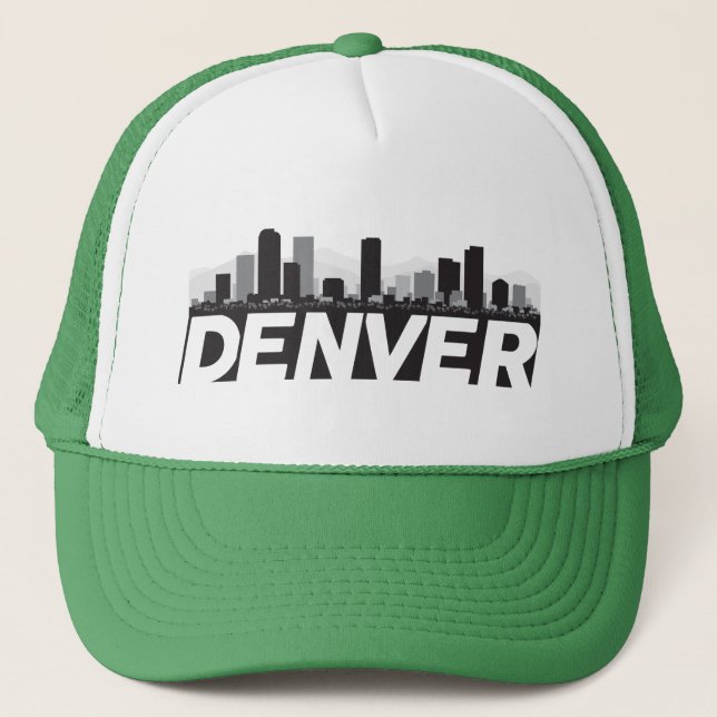 Denver Colorado Skyline Trucker Hat (Front)