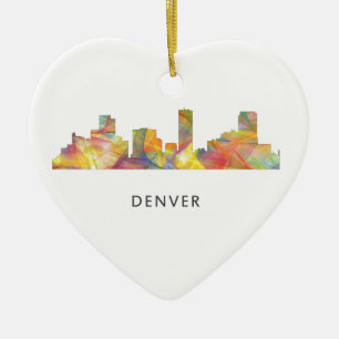 DENVER, COLORADO SKYLINE WB1 - CERAMIC TREE DECORATION