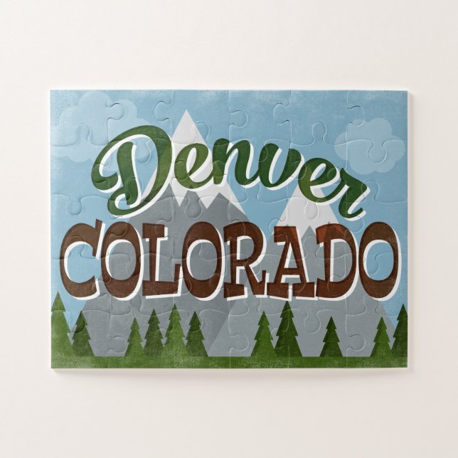 Denver Colorado Snowy Mountains Jigsaw Puzzle (Horizontal)