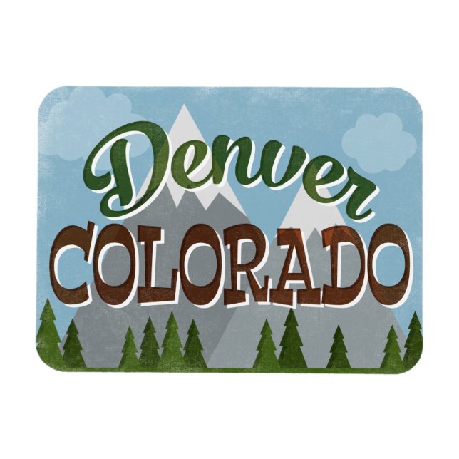 Denver Colorado Snowy Mountains Magnet (Horizontal)