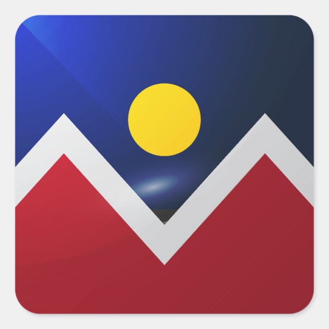Denver colorado square glossy flag sticker (Front)