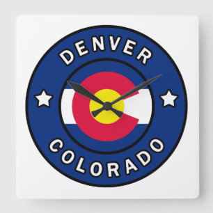 Denver Colorado Square Wall Clock