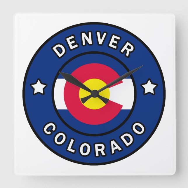 Denver Colorado Square Wall Clock (Front)