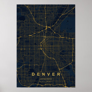 Denver Colorado Stylised Map Print