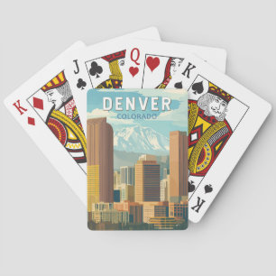 Denver Colorado Travel Art Vintage Playing Cards