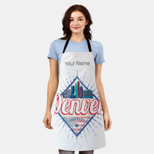 Denver Colorado United States Skyline Vintage USA Apron