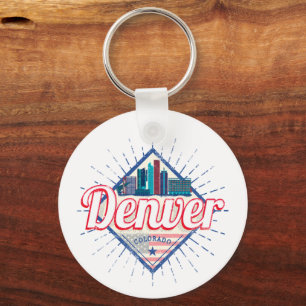 Denver Colorado United States Skyline Vintage USA Key Ring