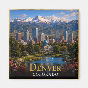 Denver Colorado USA Rocky Mountain Gateway Travel Magnet