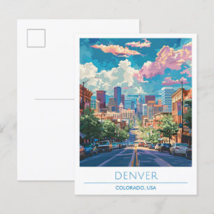 Denver Colorado USA Vintage Travel  Postcard