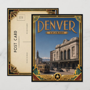 Denver Colorado Vintage Art Deco Golden Age Postcard