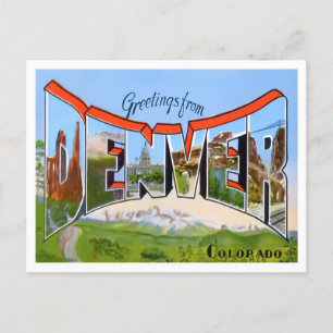 Denver, Colorado Vintage Big Letters Postcard