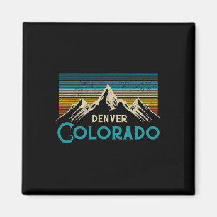 Denver Colorado Vintage Mountains Hiking Souvenir  Magnet