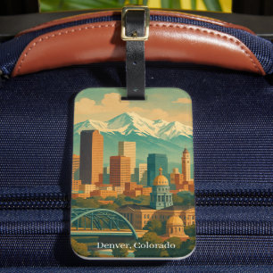 Denver Colorado Vintage Travel Art Print Luggage Tag