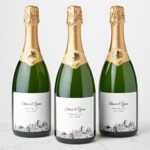 Denver Colorado Wedding Champagne Label