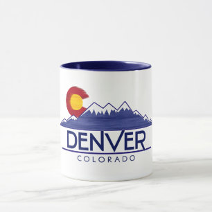 Denver Colorado wood mountains mug