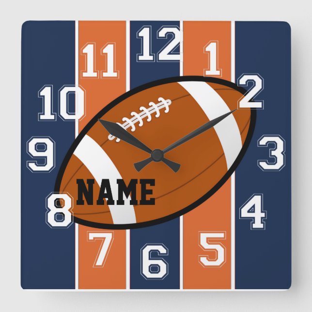 Denver Colours Football Wall Clock (Front)