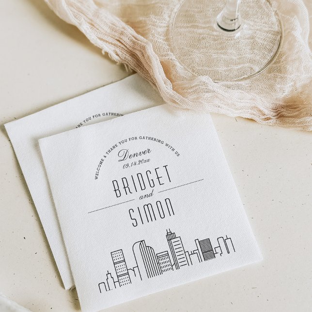 Denver Deco Skyline | Wedding Event Napkins (Creator Uploaded)