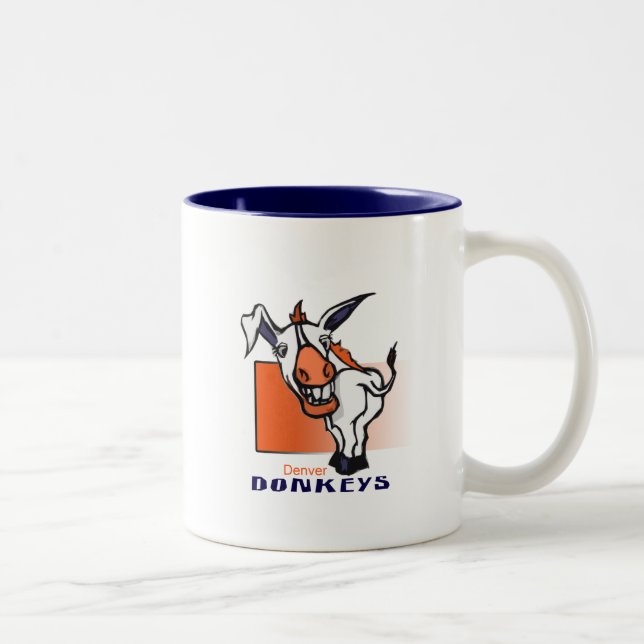 Denver Donkeys (mug) Two-Tone Coffee Mug (Right)