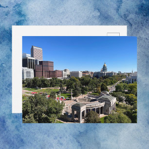 Denver Downtown Skyline View Capitol Building Postcard