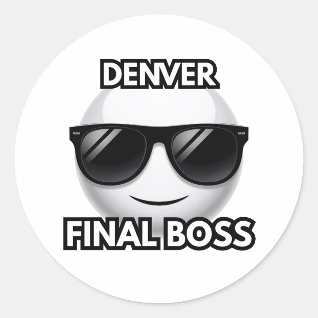 Denver Final Boss Cool Emoji Sticker (Front)